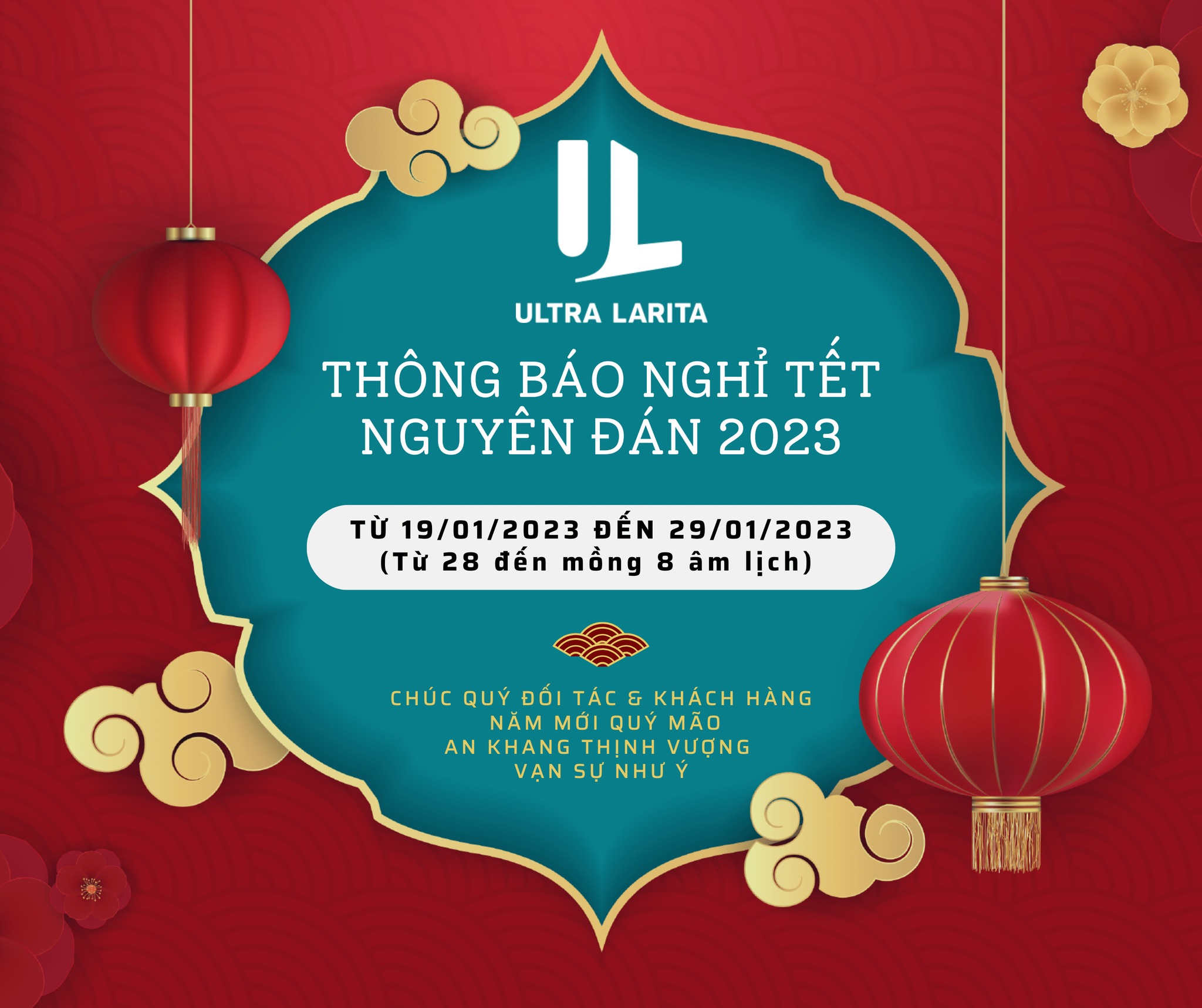 THÔNG BÁO NGHỈ TẾT NGUYÊN ĐÁN 2023